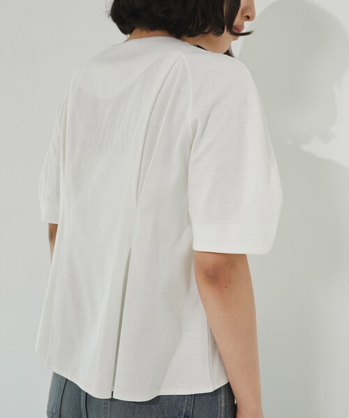 ジップアップペプラムトップス｜細見え/ウォッシャブル/Tシャツ