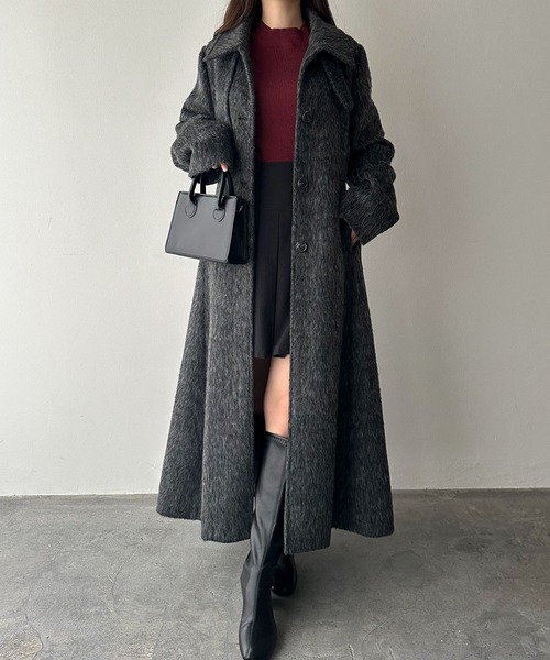 セール】2WAYウエストシェイプステンカラーシャギーコート（ステン