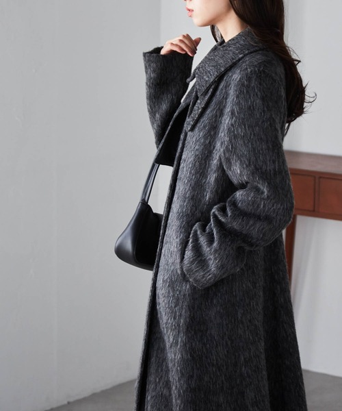 RANAN(ラナン)の「2WAYステンカラーシャギーコート(ステンカラーコート・レディース・ベージュ/アイボリー/グレー・M/LL/L)」の7枚目の写真