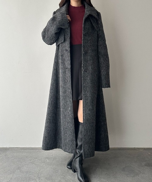 ayanan様　コート セール】2WAYステンカラーシャギーコート（ステンカラーコート