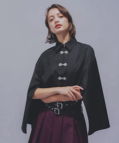 HARE（ハレ）の「チャイナパーツシャツ(HARE)（シャツ/ブラウス・レディース・ブラック/パープル/ブルー・FREE）」の8枚目の写真