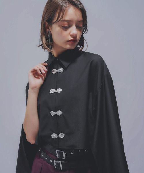 HARE（ハレ）の「チャイナパーツシャツ(HARE)（シャツ/ブラウス・レディース・ブラック/パープル/ブルー・FREE）」の13枚目の写真