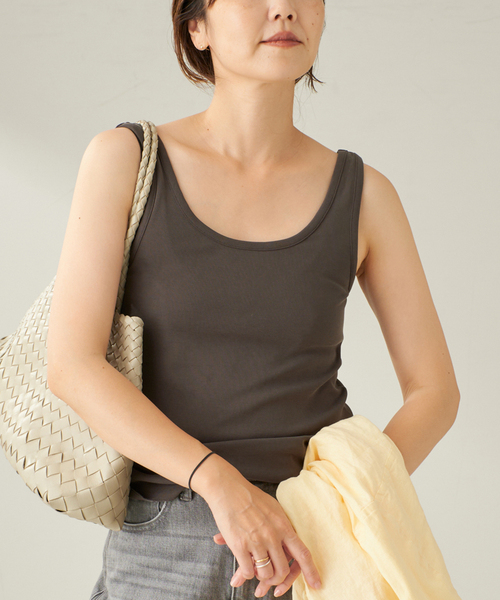 plage（プラージュ）の「《追加》sandwash loose タンク（タンクトップ・レディース・ホワイト/キャメル/チャコールグレー・FREE）」の14枚目の写真
