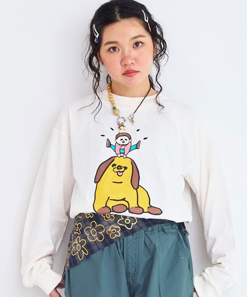 MARKEY'S(マーキーズ)の「【YUKI HORIMOTO】別注L/S Tee/おとな(Tシャツ/カットソー・レディース・キナリ/オフホワイト/ホワイト・180cm/170cm/160cm)」の2枚目の写真