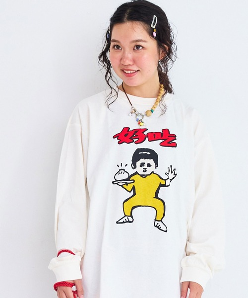 MARKEY'S(マーキーズ)の「【YUKI HORIMOTO】別注L/S Tee/おとな(Tシャツ/カットソー・レディース・キナリ/オフホワイト/ホワイト・180cm/170cm/160cm)」の3枚目の写真