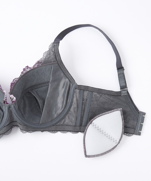 Nissen glamor(ニッセングラマー)の「【大きい胸】高嶺のブラジャーショーツセット 脇高 プレミアム(DEFカップ)(ブラ&ショーツ・レディース・グレー×サックスブルー/チャコールグレー・D70M/D75L/D80L/E70M/E75L/E80L/F70M/F75L/F80L)」の16枚目の写真