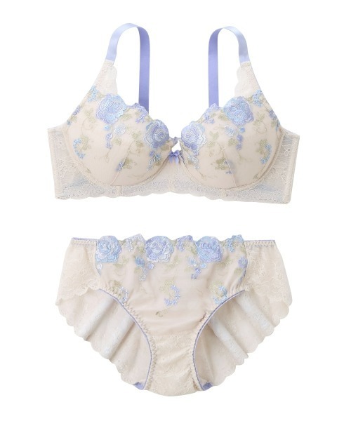 Nissen glamor(ニッセングラマー)の「【大きい胸】高嶺のブラジャーショーツセット 脇高 プレミアム(DEFカップ)(ブラ&ショーツ・レディース・グレー×サックスブルー/チャコールグレー・D70M/D75L/D80L/E70M/E75L/E80L/F70M/F75L/F80L)」の20枚目の写真