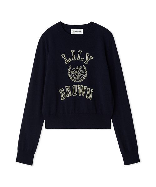 lily brown ロゴ付きラメトップス lily brown ロゴ付きラメトップス
