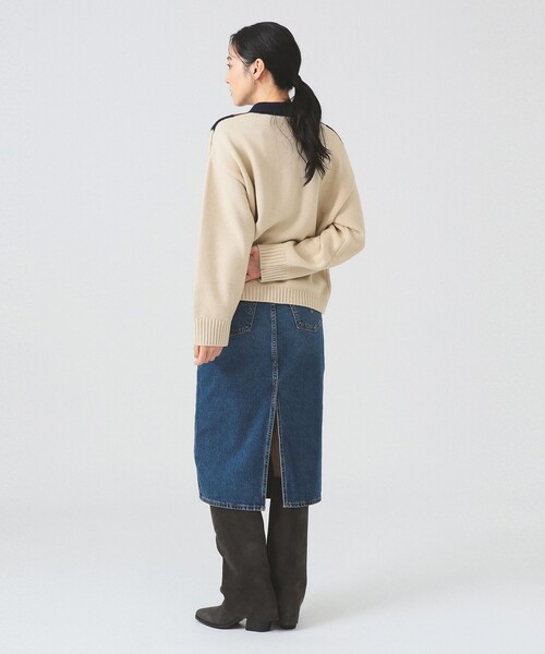 Ray BEAMS（レイビームス）の「【別注】Champion / ニット カーディガン [手洗い可]（カーディガン/ボレロ・レディース・バーガンディー/ベージュ・MEDIUM）」の5枚目の写真