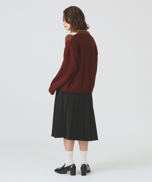 Ray BEAMS（レイビームス）の「【別注】Champion / ニット カーディガン [手洗い可]（カーディガン/ボレロ・レディース・バーガンディー/ベージュ・MEDIUM）」の15枚目の写真