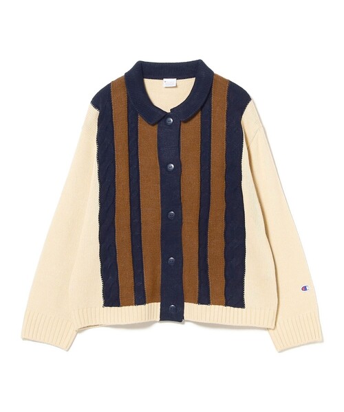 Ray BEAMS（レイビームス）の「【別注】Champion / ニット カーディガン [手洗い可]（カーディガン/ボレロ・レディース・バーガンディー/ベージュ・MEDIUM）」の22枚目の写真