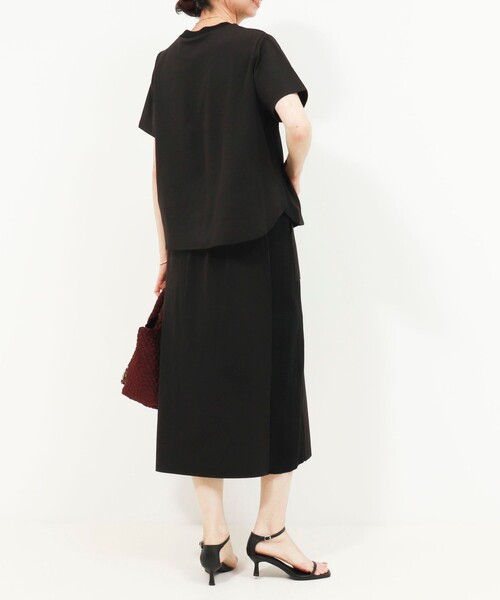 MICO COULIER(ミコクリエ)の「ジャージーピンタックナロースカート(スカート・レディース・ブラウン/ブラック・38/36)」の12枚目の写真