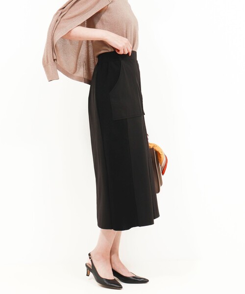 MICO COULIER(ミコクリエ)の「ジャージーピンタックナロースカート(スカート・レディース・ブラウン/ブラック・38/36)」の16枚目の写真