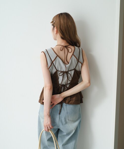 セール】配色パイピングアメスリタンク（タンクトップ）｜Kastane