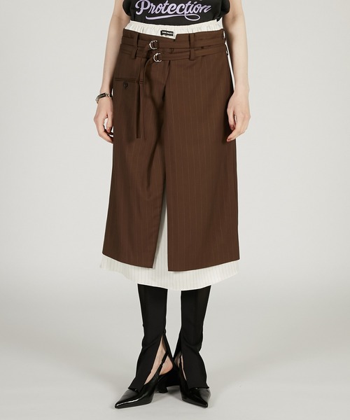 PRANK PROJECT(プランクプロジェクト)の「スーチングミディスカート / Suiting Midi Skirt(スカート・レディース・ブラック/ブラウン・36/38)」の1枚目の写真