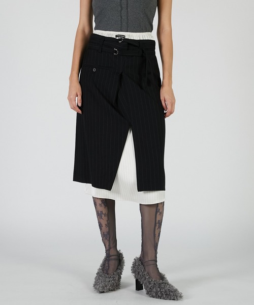 PRANK PROJECT(プランクプロジェクト)の「スーチングミディスカート / Suiting Midi Skirt(スカート・レディース・ブラック/ブラウン・36/38)」の2枚目の写真