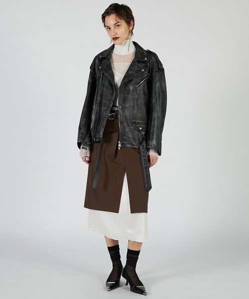 PRANK PROJECT(プランクプロジェクト)の「スーチングミディスカート / Suiting Midi Skirt(スカート・レディース・ブラック/ブラウン・36/38)」の7枚目の写真