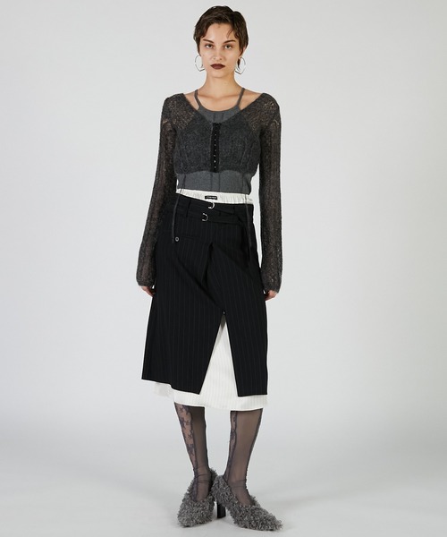 PRANK PROJECT(プランクプロジェクト)の「スーチングミディスカート / Suiting Midi Skirt(スカート・レディース・ブラック/ブラウン・36/38)」の9枚目の写真