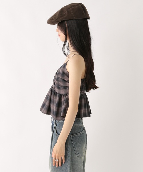 キャミソール オンブレチェックリボンビスチェ　581150 Heather キャミソール オンブレチェックリボンビスチェ 581150