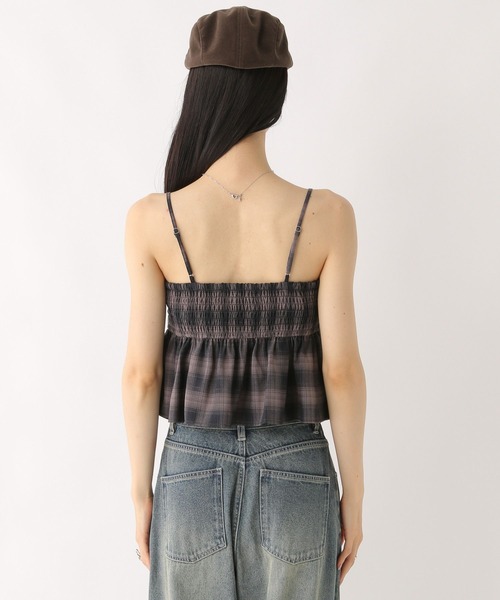 キャミソール オンブレチェックリボンビスチェ　581150 Heather キャミソール オンブレチェックリボンビスチェ 581150