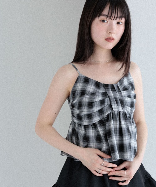 Heather（ヘザー）の「オンブレチェックリボンビスチェ 581150