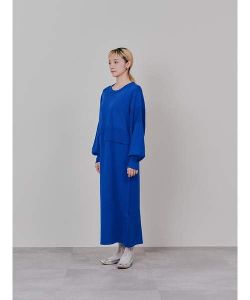 TEVALT（ヴァレット）の「レイヤードライクニットワンピース（ワンピース・レディース・ロイヤルブルー/ブラック/チャコールグレー・38）」の17枚目の写真