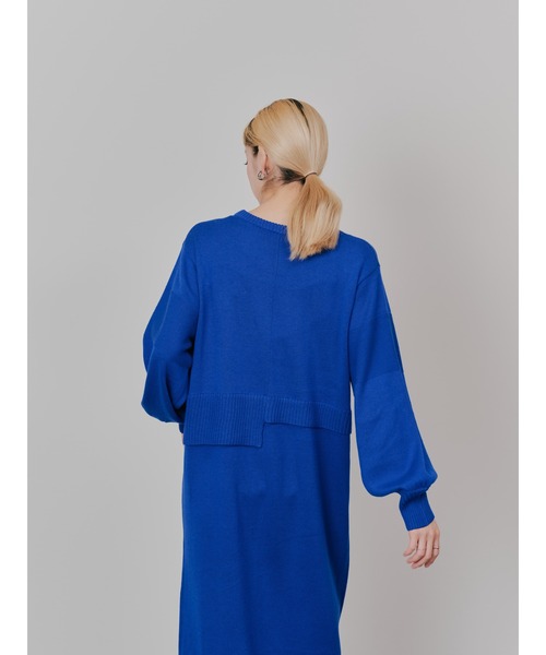 TEVALT（ヴァレット）の「レイヤードライクニットワンピース（ワンピース・レディース・ロイヤルブルー/ブラック/チャコールグレー・38）」の10枚目の写真