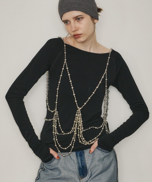 room153（ルームイチゴサン）の「2wayビーズビスチェ（その他トップス・レディース・シルバー・FREE）」の3枚目の写真