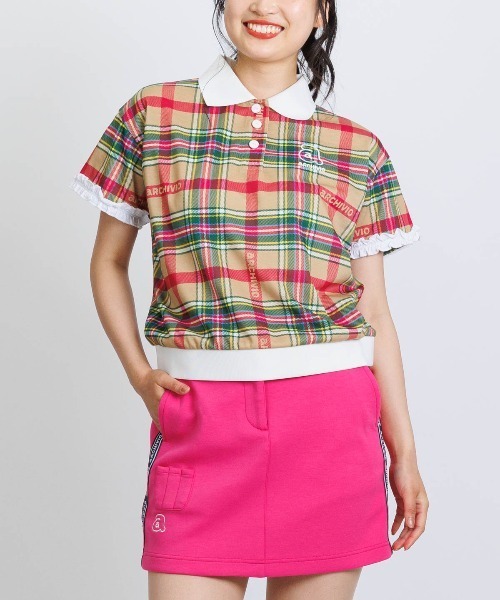 archivio(アルチビオ)の「<LADIES>袖フリルマルチポロシャツ(ポロシャツ・レディース・レッド/ネイビー/ベージュ・S/M/L)」の12枚目の写真