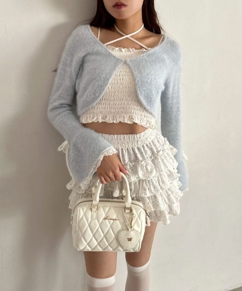 OLIVE des OLIVE（オリーブデオリーブ）の「チュールティアードミニスカパン（その他パンツ・レディース・ブラック/ドット/オフホワイト・FREE）」の9枚目の写真