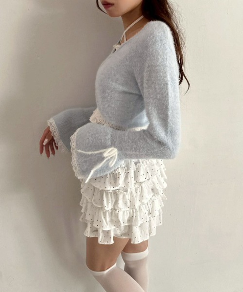 OLIVE des OLIVE（オリーブデオリーブ）の「チュールティアードミニスカパン（その他パンツ・レディース・ブラック/ドット/オフホワイト・FREE）」の10枚目の写真