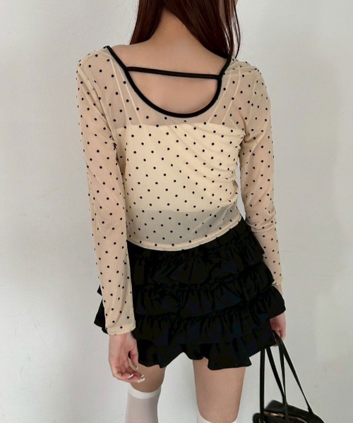 OLIVE des OLIVE（オリーブデオリーブ）の「チュールティアードミニスカパン（その他パンツ・レディース・ブラック/ドット/オフホワイト・FREE）」の18枚目の写真