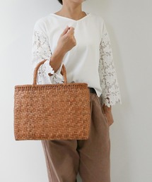 かごバッグ（ブラウン/茶色系・A4サイズ収納可）ファッション