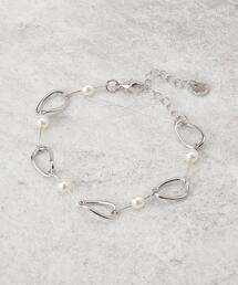 OPAQUE.CLIP | メタル×フェイクパールブレスレット(ブレスレット)