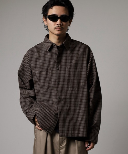 Jungle Storm(ジャングルストーム)の「JUNGLESTOTM L/S小格子チェックショートレングスシャツ(シャツ/ブラウス・メンズ・ブラウン/ブラック・M/L)」の1枚目の写真
