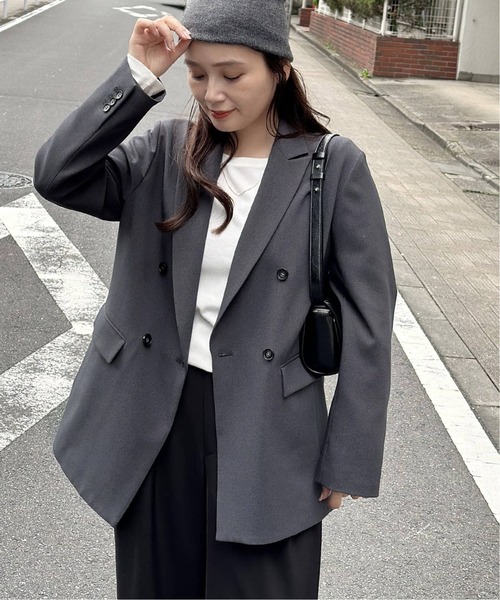 JOURNAL STANDARD（ジャーナルスタンダード）の「《追加2》ウールライクストレッチジャケット（テーラードジャケット・レディース・ブラック/チョコ/チャコールグレー/グレー/ブラウン・38/36）」の21枚目の写真