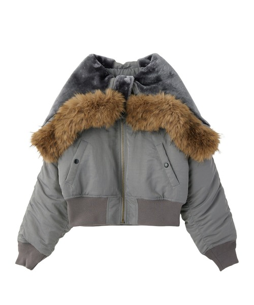 FAUX FUR HOODED JACKET（ナイロンジャケット）｜X-girl（エックス