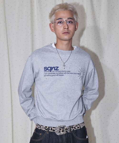 SEQUENZ（シークエンズ）の「※WEB限定 / スタースタッズ / ロゴ裏毛スウェット / sqnz star studs logo sweat（スウェット・メンズ・その他1/グレー/ブラック・SMALL/LARGE/MEDIUM）」の14枚目の写真
