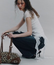 NOT KNOWING（ノットノーイング）の「【NOT KNOWING】Dot Mesh Ruffle Top / 【ノットノーイング】ドットメッシュラッフル半袖Tシャツ（その他トップス）」