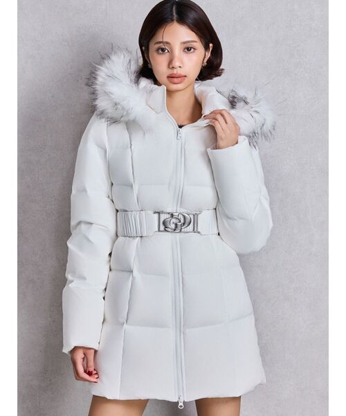 GYDA ホワイトダウンジャケット ベルト付き‼️