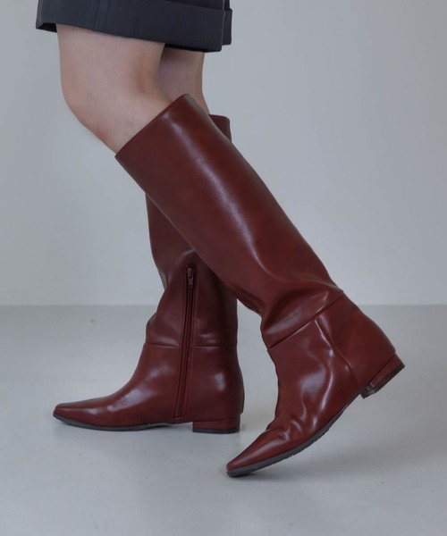 EVOL（イーボル）の「【S-LLサイズ展開・インヒール入り】インヒールロングブーツ IZ5893（ブーツ・レディース・ブラウン/ブラック/ボルドー・M/S/LL/L）」の9枚目の写真