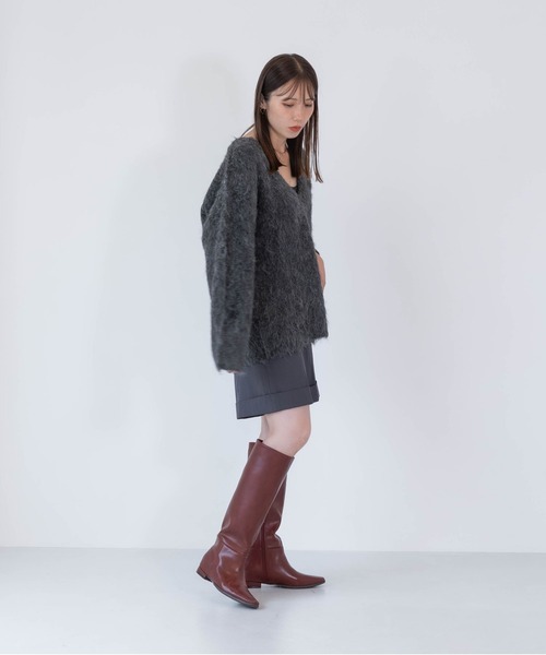 EVOL（イーボル）の「【S-LLサイズ展開・インヒール入り】インヒールロングブーツ IZ5893（ブーツ・レディース・ブラウン/ブラック/ボルドー・M/S/LL/L）」の10枚目の写真