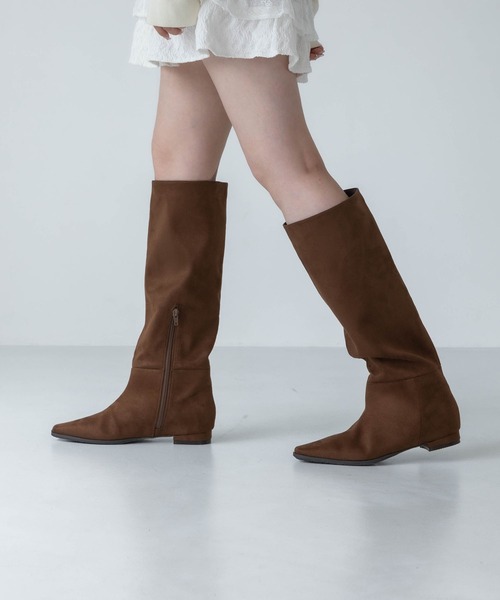 EVOL（イーボル）の「【S-LLサイズ展開・インヒール入り】インヒールロングブーツ IZ5893（ブーツ・レディース・ブラウン/ブラック/ボルドー・M/S/LL/L）」の11枚目の写真