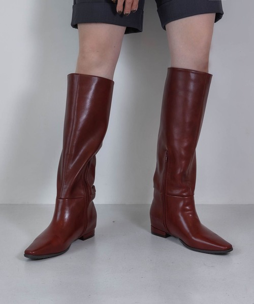 EVOL（イーボル）の「【S-LLサイズ展開・インヒール入り】インヒールロングブーツ IZ5893（ブーツ・レディース・ブラウン/ブラック/ボルドー・M/S/LL/L）」の7枚目の写真