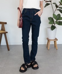 紐付きウエストゴムデニムパンツ
