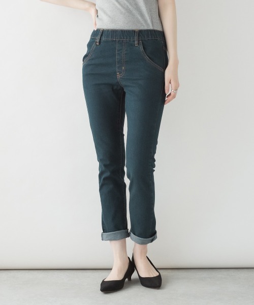 RCD(アールシーディー)の「紐付きウエストゴムデニムパンツ(デニムパンツ・レディース・ネイビー/ワンウォッシュ/ブルー・M/LL/4L/L/3L)」の16枚目の写真