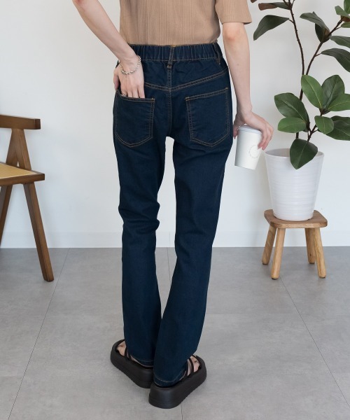 RCD(アールシーディー)の「紐付きウエストゴムデニムパンツ(デニムパンツ・レディース・ネイビー/ワンウォッシュ/ブルー・M/LL/4L/L/3L)」の7枚目の写真