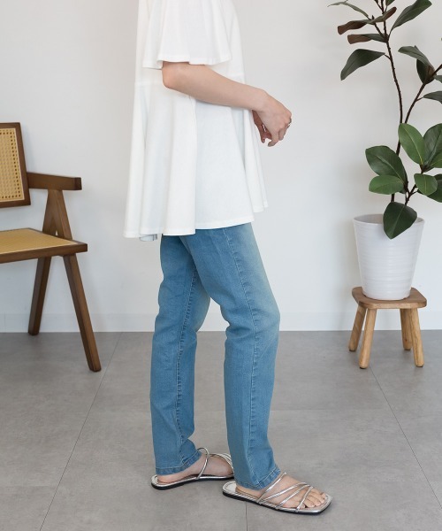 RCD(アールシーディー)の「紐付きウエストゴムデニムパンツ(デニムパンツ・レディース・ネイビー/ワンウォッシュ/ブルー・M/LL/4L/L/3L)」の10枚目の写真
