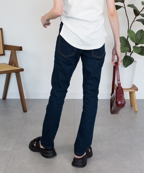 RCD(アールシーディー)の「紐付きウエストゴムデニムパンツ(デニムパンツ・レディース・ネイビー/ワンウォッシュ/ブルー・M/LL/4L/L/3L)」の15枚目の写真