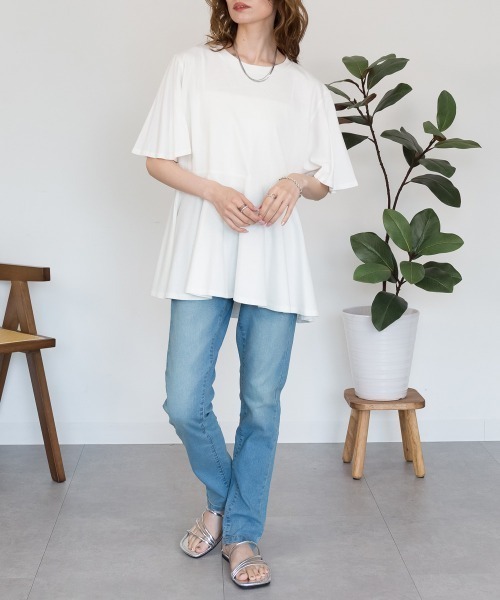 RCD(アールシーディー)の「紐付きウエストゴムデニムパンツ(デニムパンツ・レディース・ネイビー/ワンウォッシュ/ブルー・M/LL/4L/L/3L)」の18枚目の写真